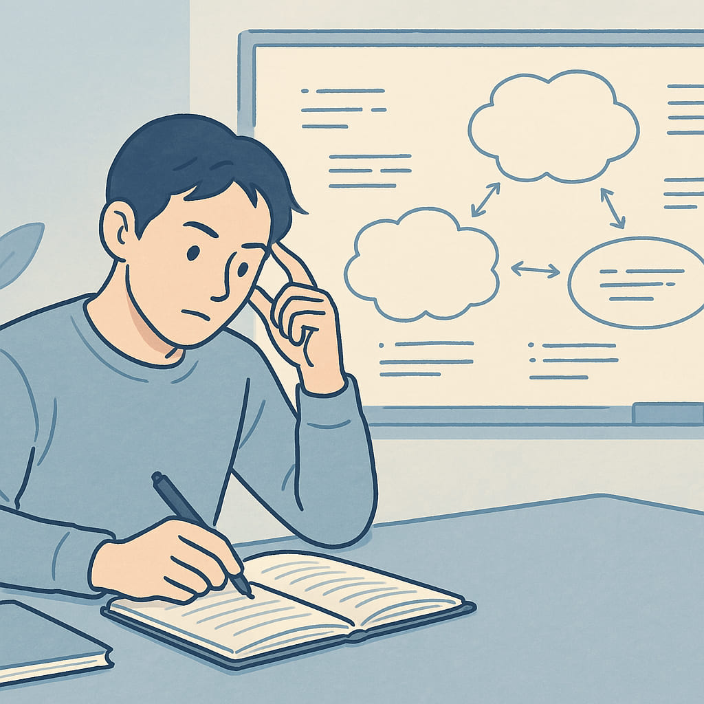 主体性を持って行動する個人事業主のイメージ。静かな作業空間で思考や計画を進める様子。